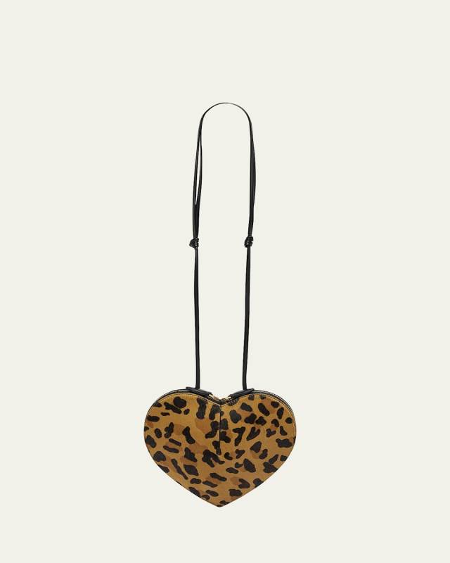 Le Coeur Crossbody Bag in Leopard Calf Hair
